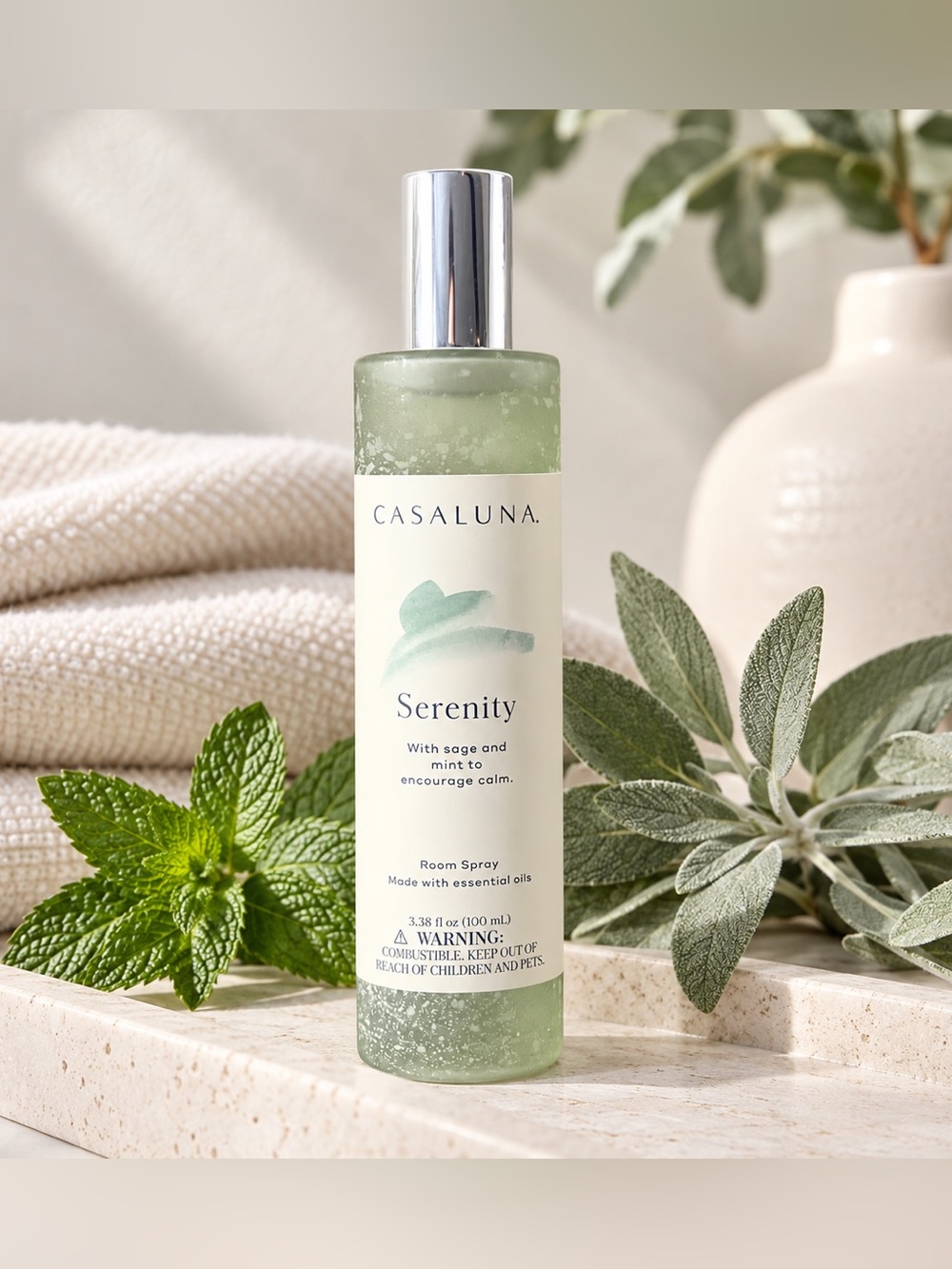 Casaluna Serenity Room Spray Sage & Mint Aromatherapy 3.38 oz - Picture 1 of 4